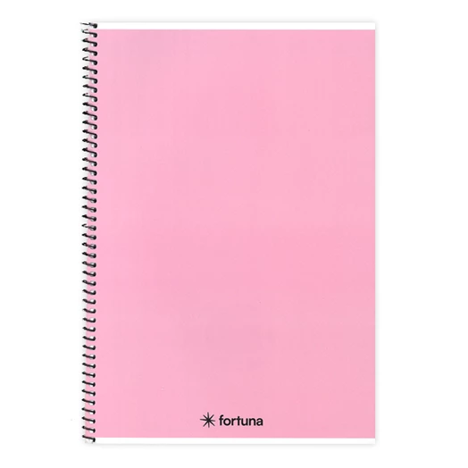 Spirálfüzet vonalas FORTUNA Monocolor A/4 70 lapos pasztell rózsaszín