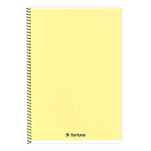 Spirálfüzet vonalas FORTUNA Monocolor A/4 70 lapos pasztell sárga