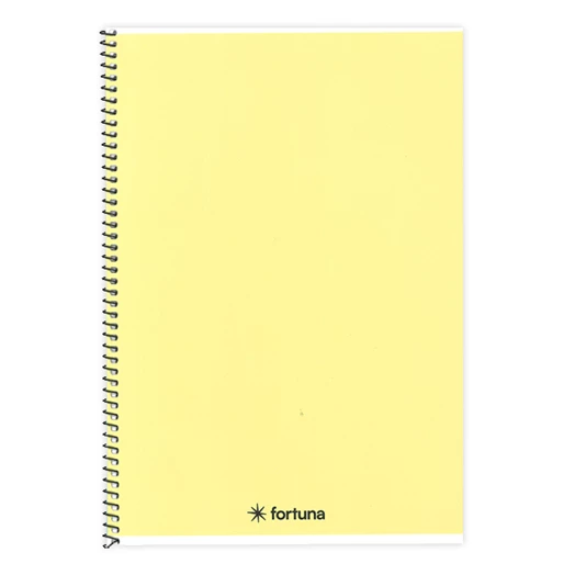 Spirálfüzet vonalas FORTUNA Monocolor A/5 70 lapos pasztell sárga