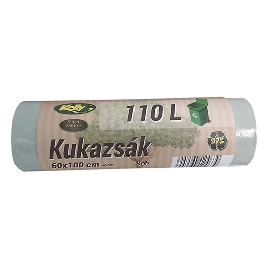 Szemeteszsák KELLY super nature 60x100 cm 110L 8 db/tekercs