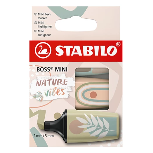 Szövegkiemelő STABILO Boss Mini Naturevibes 3 darabos