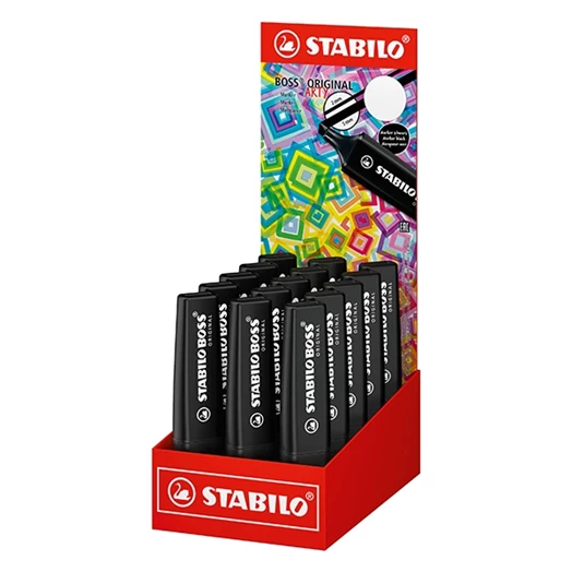 Szövegkiemelő STABILO Boss Nature colors marker fekete 15 db/display