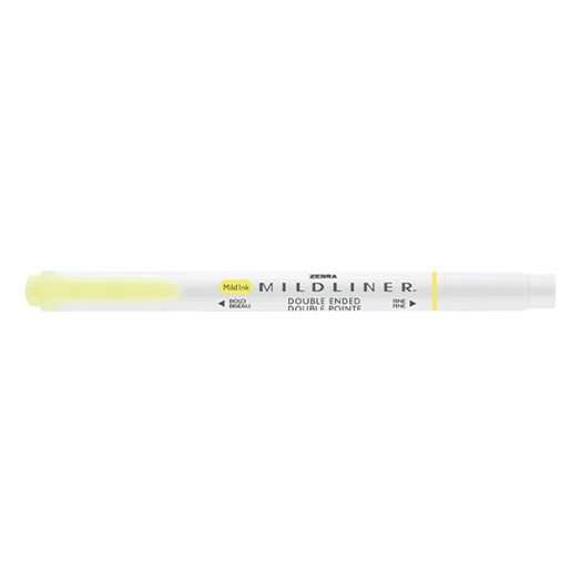 Szövegkiemelő kétvégű ZEBRA Mildliner fluorescent 1,4-4,0 mm sárga