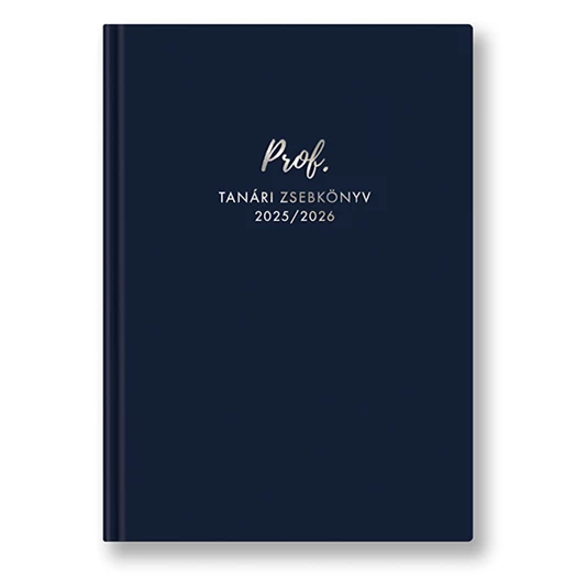 Tanári zsebkönyv TOPTIMER Prof PVC műbőrborító A/5 heti 145x205 mm Sötét kék 2025-2026