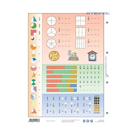Tanulói munkalap STIEFEL A/4 közönséges törtek + munkaoldal