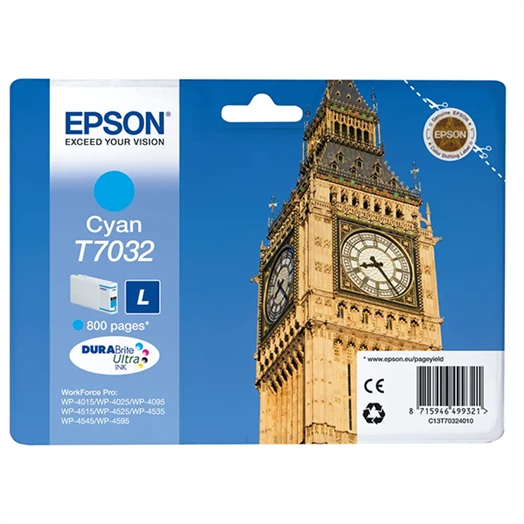 Tinta EPSON T7032 Workforce Pro 4000 kék 9,6ml