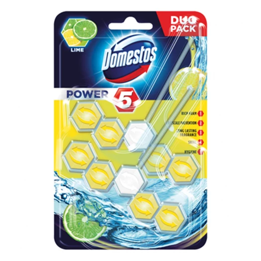 Toalett öblítő DOMESTOS Power5 Lime 2x55 g