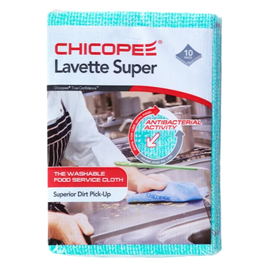 Törlőkendő konyhai CHICOPEE Lavette Super mosható 51 x 36 cm zöld 10 darabos