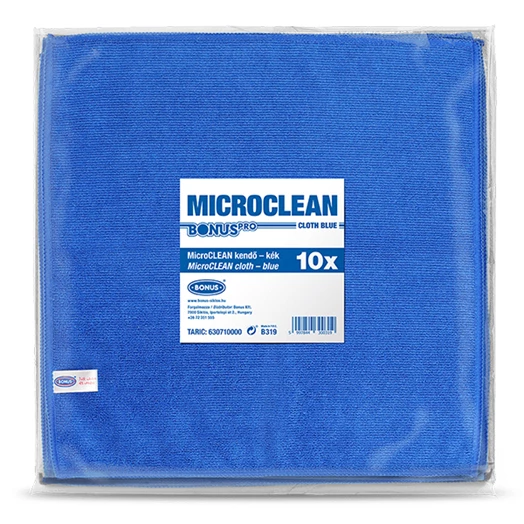 Törlőkendő mikroszálas BONUS microCLEAN HoReCa HACCP 40x40 cm kék 10 darabos