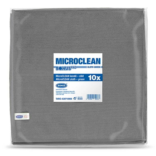 Törlőkendő mikroszálas BONUS microCLEAN HoReCa HACCP 40x40 cm szürke 10 darabos