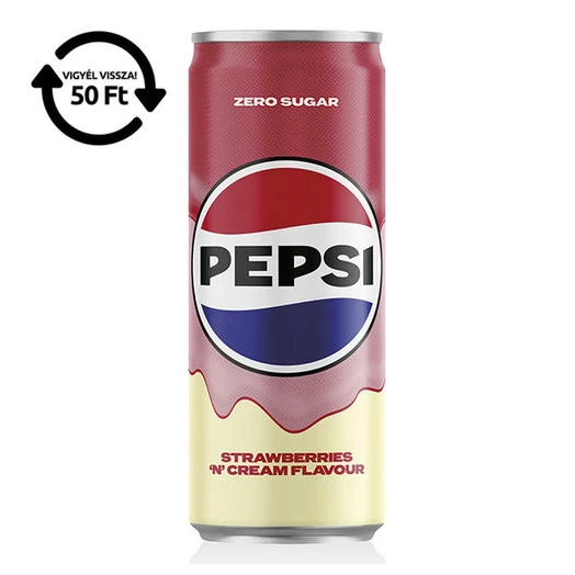 Üdítőital szénsavas PEPSI Treats Strawberry dobozos 0,24L DRS