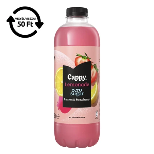 Üdítőital szénsavmentes CAPPY Happy Lemonade Zero eper 1,25L DRS
