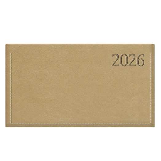 Zsebnaptár TOPTIMER Traditional T030 fekvő fehér lapos bézs 2026.