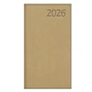 Zsebnaptár TOPTIMER Traditional T035 álló fehér lapos bézs 2026.