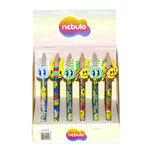 Zseléstoll NEBULO nyomógombos radírozható 0,7 mm Smile
